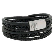 steel-barnett-bonacci-layered-multi-strand-leather-bracelet---black-35896632