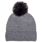 Cappello con pompon in tessuto lavorato a maglia di Elie Beaumont - Grigio