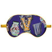 Jessica Russell Flint V for Vase Silk Eye Mask - Viola/Beige