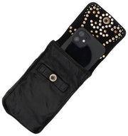 Borsa porta cellulare Campomaggi Siena Stud - nera