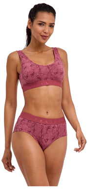 Bralette bustino in confezione da 2 con stampa Falke Daily Comfort - rossa