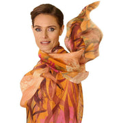 powder-oriental-crane-cotton-linen-scarf---orange-33942470