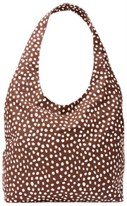 Borsa a tracolla grande in tela di cotone Roka Hoxton - Macchia marrone