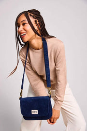 Borsa a tracolla Hindbag Margault - Velluto blu navy