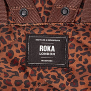 Zaino medio Roka Canfield B in tela riciclata - Mini Leopard Brown