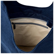Borsa a tracolla grande in tela di cotone Roka Hoxton - Blu ammiraglio