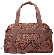 Borsone piccolo in tela riciclata Roka Gatwick - Mini Leopard Brown