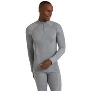 Falke Wool Tech Long Sleeve Zip Shirt - Grey Heather