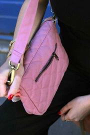 Borsa a tracolla trapuntata Hindbag Margault - rosa cipria
