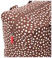 Borsa tote media in tela di cotone Roka Sloane - Macchia marrone