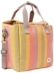 Borsa per il pranzo in tela di cotone Roka Hampstead - Multi righe sbiadite