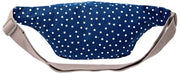 Marsupio in tela di cotone Roka Mill Hill - Pois blu scuro