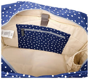 Borsa a tracolla media in tela di cotone Roka Sloane - Pois blu scuro