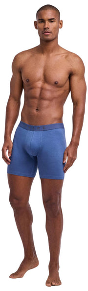 Boxer a gamba lunga Falke Daily Comfort, confezione da 2 - blu scuro/blu