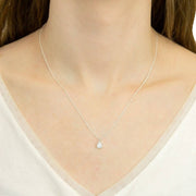 Inizia la collana di pietre preziose a goccia per lacrima - argento