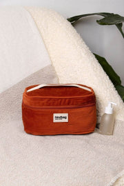 Borsa da toilette Gaspard Hindbag - Velluto mattone arancione