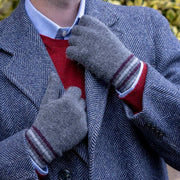 Guanti Dents Salcombe a coste in maglia - Grigio antracite