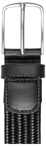 Cintura in pelle intrecciata Dents - Nera