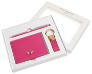 Set regalo di lusso con portachiavi e penna Alice Wheeler London Bow - Rosa shocking