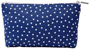 Custodia media in tela di cotone Roka Maida Vale - Pois blu scuro