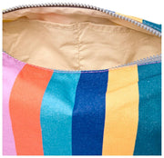 Borsa da toilette piccola Roka Mayfair in tela di cotone - Ampia multirighe