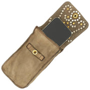 Borsa porta cellulare Campomaggi Siena Stud - Ice Beige