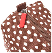 Borsa da toilette piccola in tela di cotone Roka Mayfair - Pois marrone