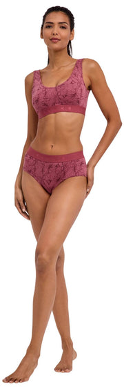 Slip a vita bassa Falke Daily Comfort Print, confezione da 2 - rosso