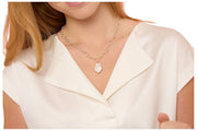 Collana a catena grossa con ciondolo di perle Keishi di Perle d'Oriente - Argento/Bianco