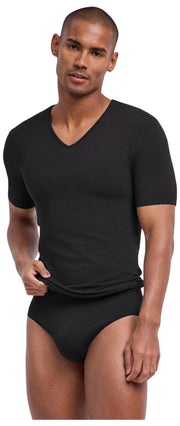 T-shirt Falke Daily senza cuciture con scollo a V - nera