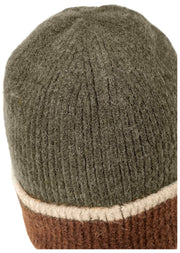 Cappello berretto in lana lavorata a coste Dents - Verde oliva