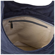 Borsa a tracolla grande in tela di cotone Roka Hoxton - Grigio antracite