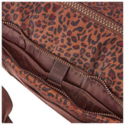 Borsone medio in tela riciclata Roka Gatwick - Mini Leopard Brown