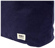 Borsa a tracolla grande in tela di cotone Roka Hoxton - Blu navy