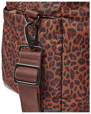 Borsone medio in tela riciclata Roka Gatwick - Mini Leopard Brown
