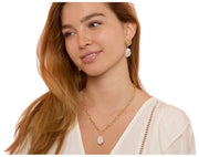 Collana a catena grossa con ciondolo di perle Keishi di Perle dell'Oriente - Oro/Bianco