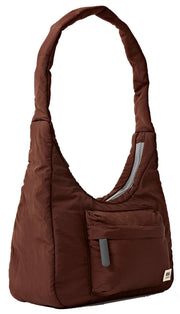 Borsa piccola Taslon riciclata Roka Belsize - Marrone cioccolato