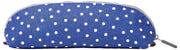 Custodia piccola in tela di cotone Roka Tate - Pois blu scuro