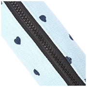 Custodia piccola in tela di cotone Roka Tate - Blu con stampa di cuori