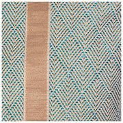 Borsa tote estiva Elie Beaumont - Tessuto intrecciato geometrico acqua