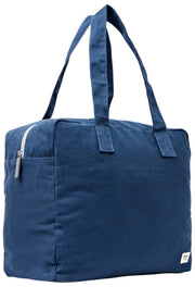 Borsa tote media in tela di cotone Roka Sloane - Blu ammiraglio