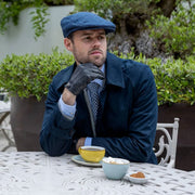 Coppola Dents Grafham in tweed a spina di pesce - Blu marino