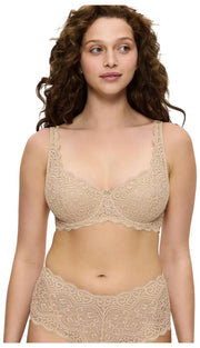 Reggiseno in pizzo imbottito con ferretto Triumph Amourette - Pelle Beige
