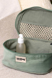 Borsa da toilette Gaspard Hindbag - Velluto verde menta