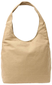 Borsa a tracolla grande in tela di cotone Roka Hoxton - Safari Beige