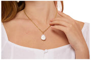 Collana con pendente di perle grandi Keishi di Perle d'Oriente - Oro/Bianco