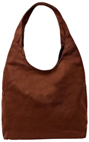 Borsa a tracolla grande in tela di cotone Roka Hoxton - Lindt Marrone