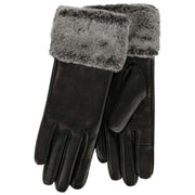 isotoner-smartouch™-leather-faux-fur-cuff-gloves---black-34518556