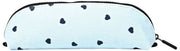 Custodia piccola in tela di cotone Roka Tate - Blu con stampa di cuori