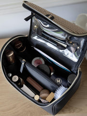Custodia per cosmetici grande Stackers - Rafia nera